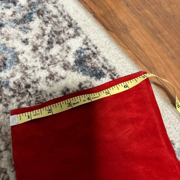 DUNE LONDON Selsie Red Suede Tall 70’s Block Heel Boots - Picture 6 of 11